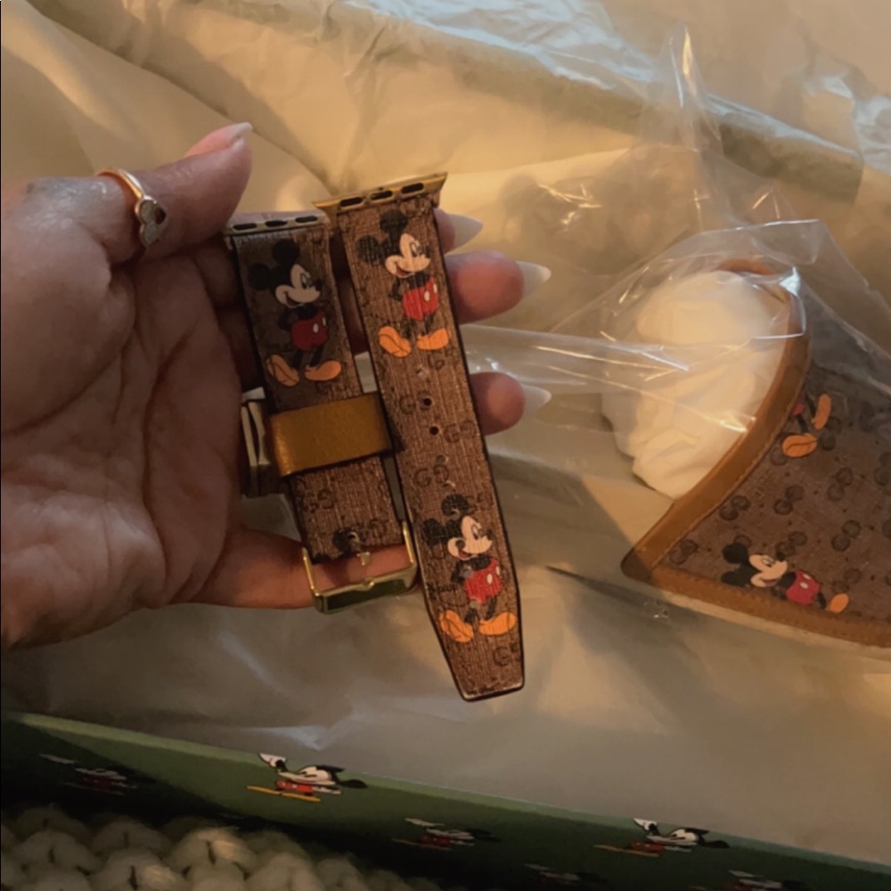 Mickey gucci. Someone made this for me from recycled gucci bag.